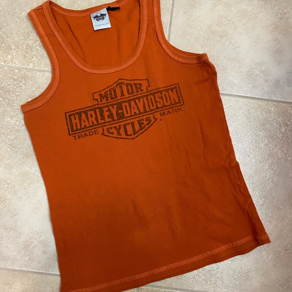 orange harley-davidson tank top